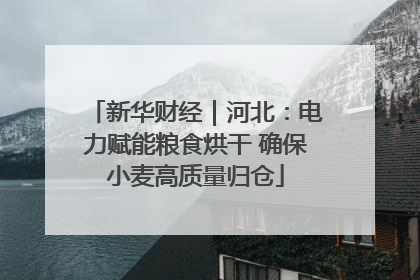 新华财经｜河北：电力赋能粮食烘干 确保小麦高质量归仓